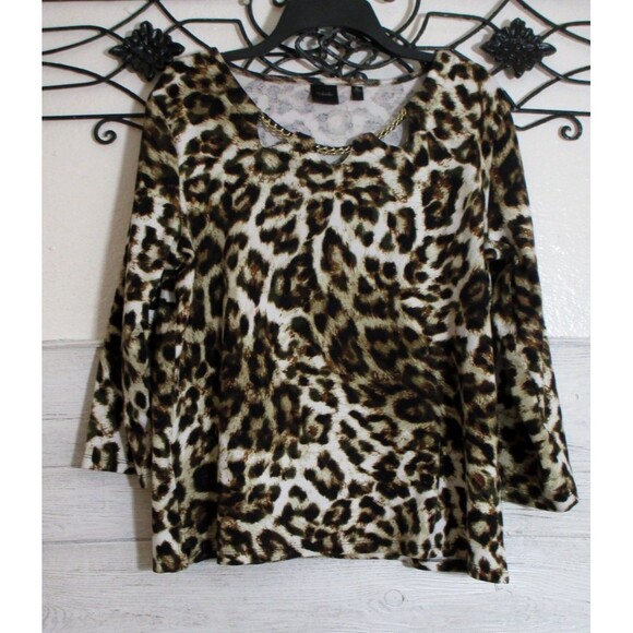 Rafaella Tops - Rafaella Women's Knit Top Size XL Long Sleeve Multicolored Animal Print